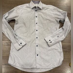 Men's White Micro-Check Dress Shirt